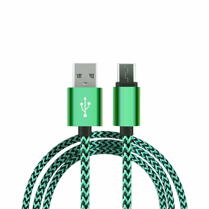 Best price 1m micro nylon braided usb phone charging data cable universal charger data line for android customized thin cable