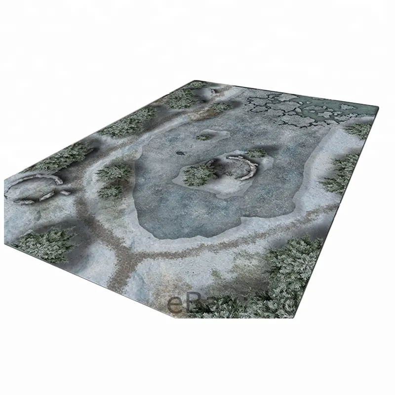 Frozen lake – tapis de jeu en caoutchouc antidérapant, vente en gros, jeu de guerre, combat, tapis de classement, table miniature en néoprène, tapis de combat de guerre