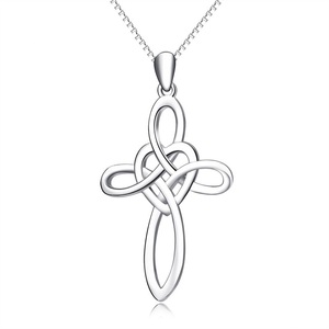 DY Celtic Thắt Nút Thiếc FP-Chéo Trang Sức Mặt Dây Chuyền Irish ,S925 Bạc Celtic Knot Chữ Thập Mặt Dây Chuyền Vòng Cổ - Product Image 1