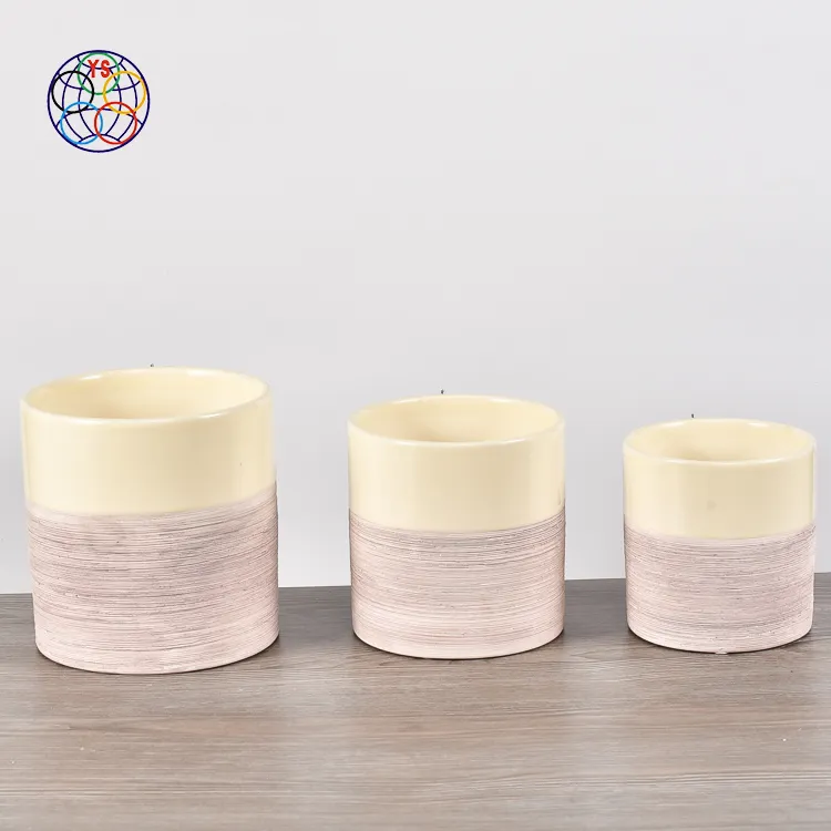 Vaso de flores para decoração, cilindro moderno listrado decoração casamento plantador/casa cerâmica