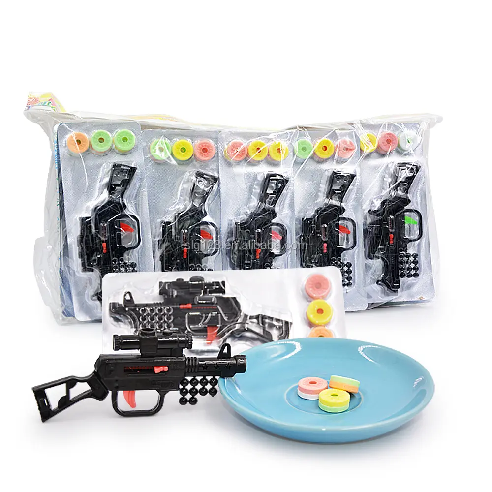 sweet whistle candy and plastic gun children candy toys