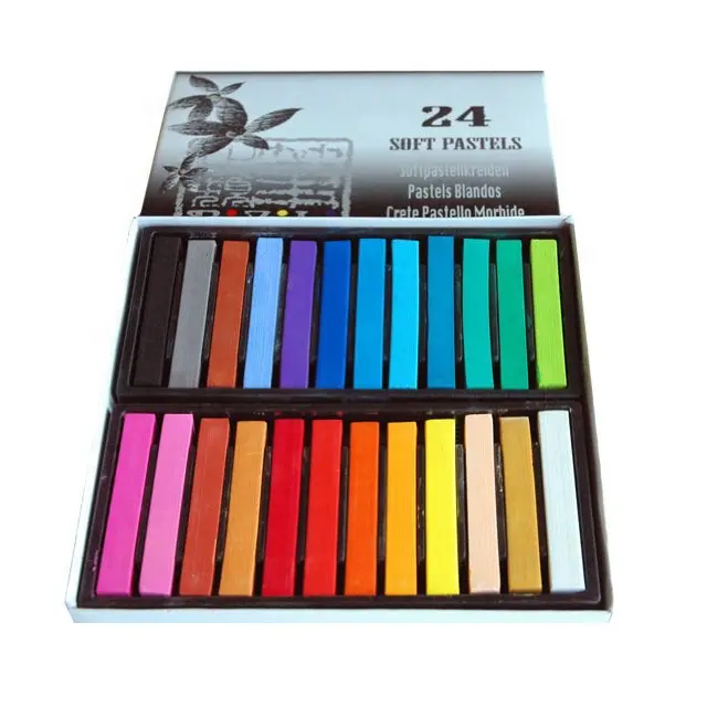 Toksik olmayan kare tebeşir Pastel, yumuşak Pastel 24 paket çeşitli renk