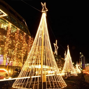 TOPREX dekor yapay noel dekorasyon açık <span class=keywords><strong>led</strong></span> dize ışıklı büyük bayrak direği noel ağacı