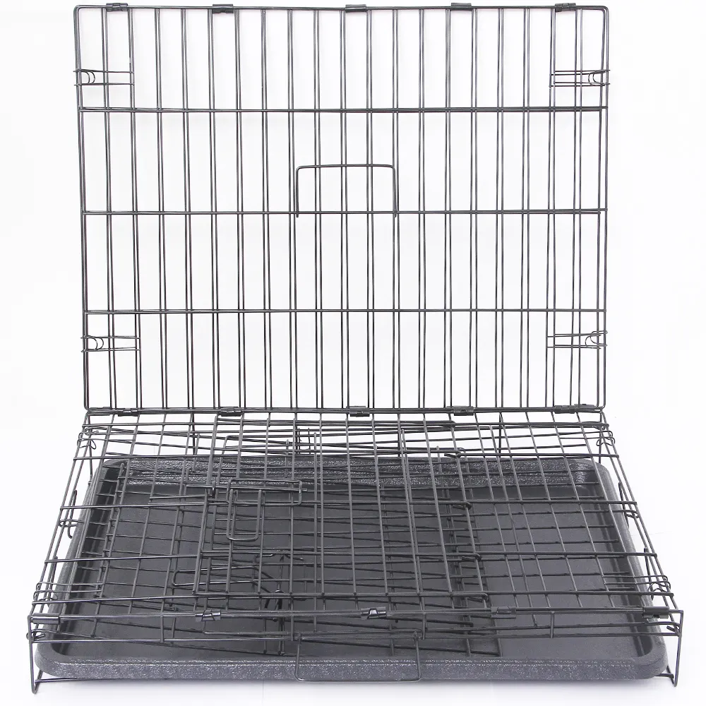 Haierc powder coated pet crate pet knell dog crate Double door dog crate