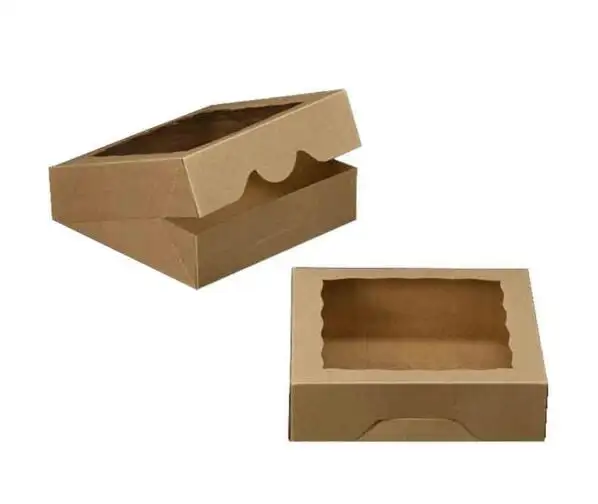 Bakery Boxes with Scallop Window Brown Kraft Paper Box for Pies, Cookies, Cakes, or Cupcakes Superior Quality