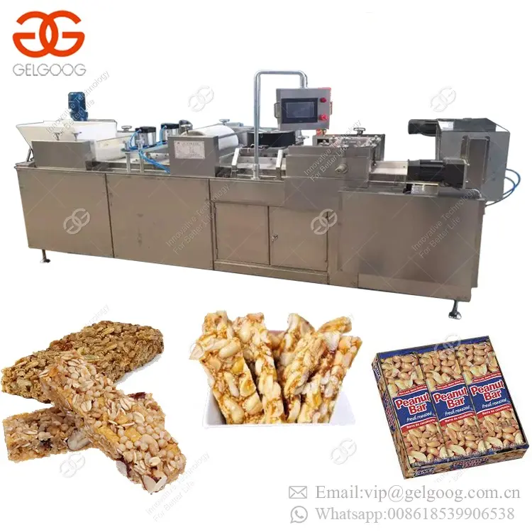 Automatische Sesam Snacks Bar Extruder Machine Granen Broos Productielijn Eiwit Moer Candy Bar Maken Machines