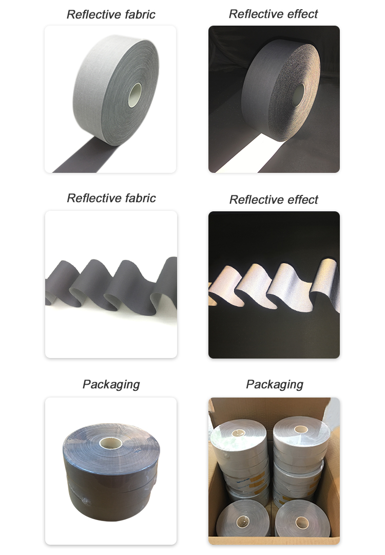 China Custom High Visibility Fabric Safety Clothing Grey Rainbow 3M Reflective Tape Strip Reflective Material For Bag Cloth