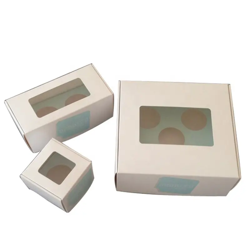 カスタム環境にやさしい小さなリサイクル素材高品質の巨大なカップケーキボックス