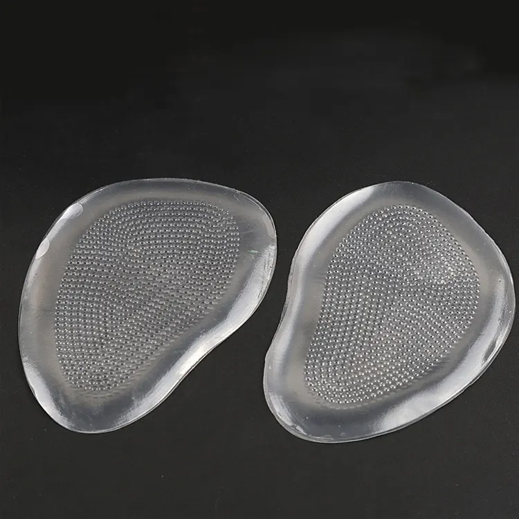 Mezzo avampiede lavabile morbido trasparente riduce la pressione del gel adesivo in silicone per la cura dei piedi