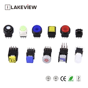 Lakeview Bi Colore Doppio LED Illuminato Interruttore con Angolo Retto o Verticale PCB Tipo Momentaneo e Alternanza Push Button Switch - Product Image 2