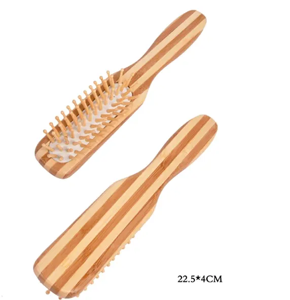 Escova de cabelo anti-estática, escova de cabelo de bambu para massagem personalizada