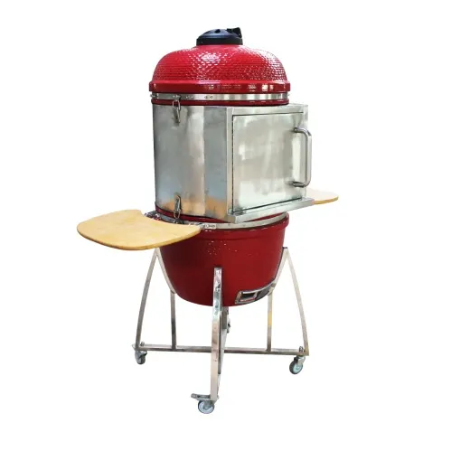 All'aperto Grande Barbecue Fumatore Griglia A Carbone Kamado Griglia 24 Pollici di Design In Acciaio Barbecue Kamado Ceramica Pieghevole Trolley