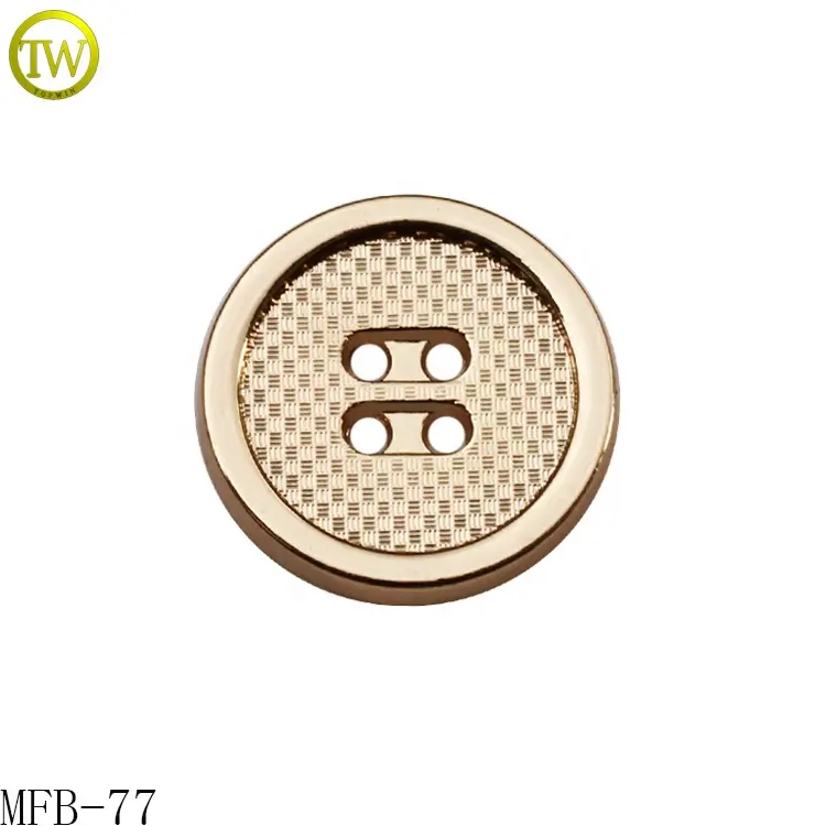China fornecedor de ouro metal 4 furos botão de costura shank botões para casacos