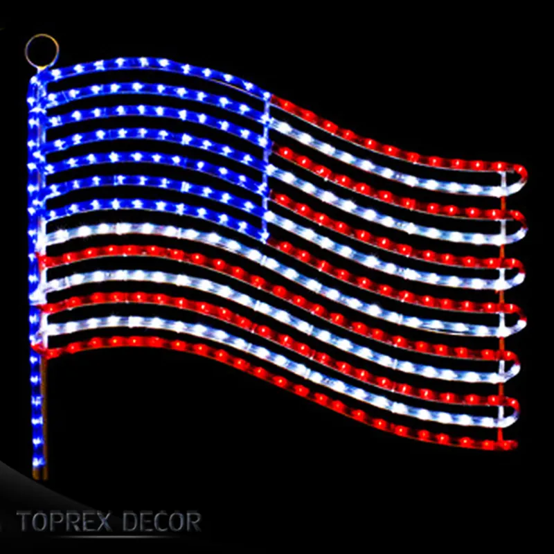 Éclairage led en forme de drapeau américain, lampes pour décoration de noël