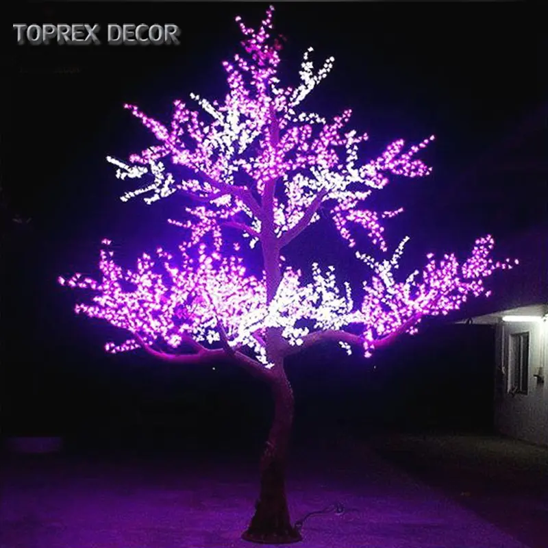 Blossom LED Cherry Tree Lamp avec Branches Couleurs d'émission évaluées IP65 Blanc Bleu Rouge Rose Violet Blanc Froid Tension 220v