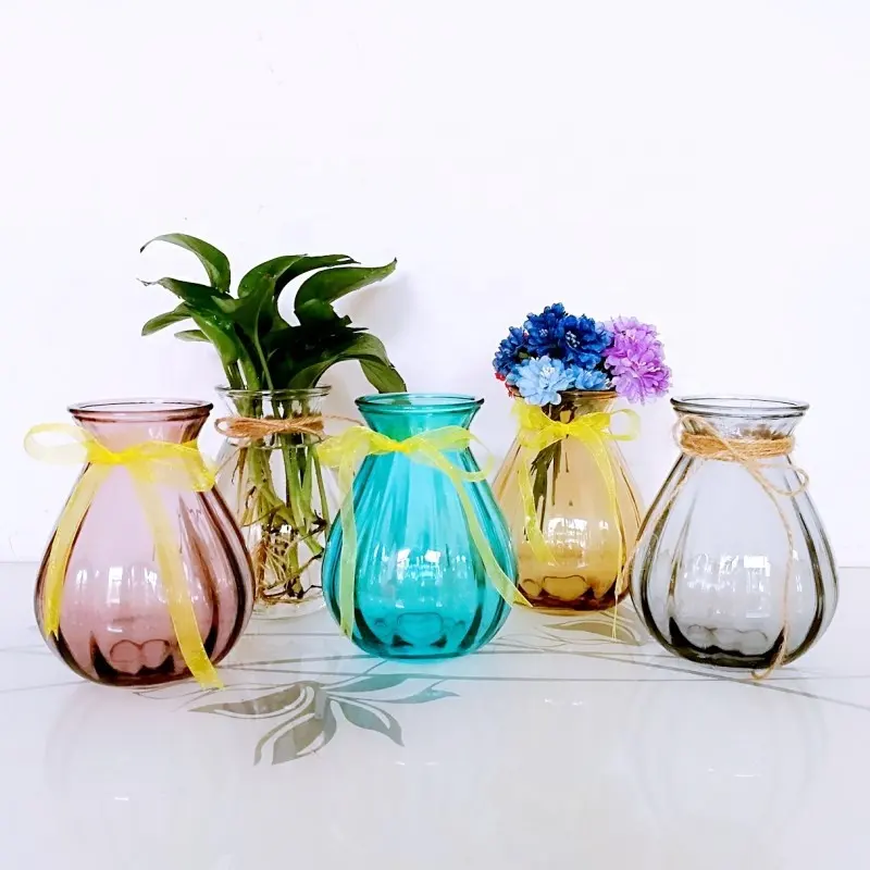 Модная декоративная стеклянная банка с цветной гиацинтовой вазой, современная стеклянная ваза для цветов для дома