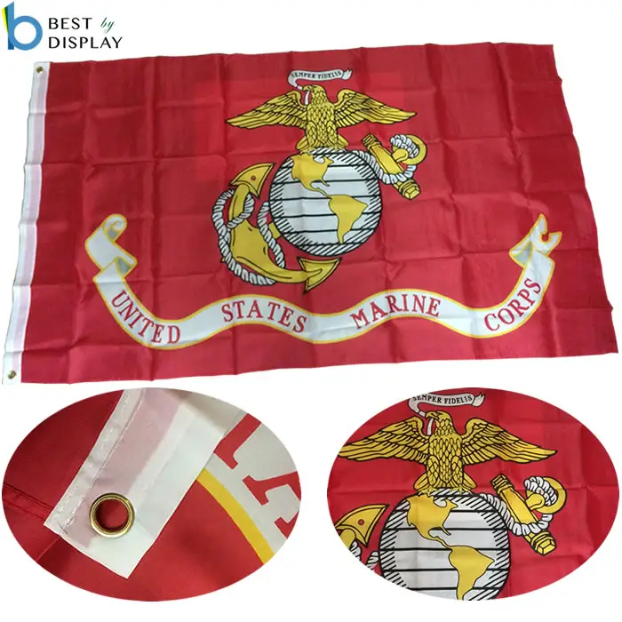 Drapeau américain 100% Polyester, drapeau du Corps Marine, bon marché