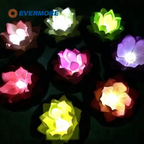 Evermore All Type Low Price Mini Electric Lotus Flower Float Led Tea Bulb Light Candle Holder