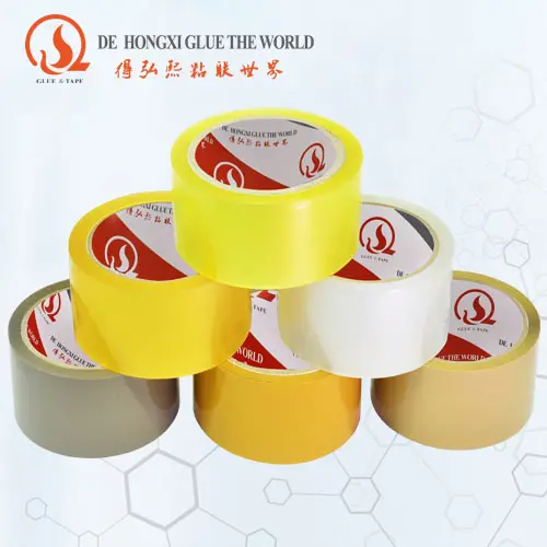 Guangzhou manufacture 43mic transparent BOPP packing tape with acrylic water based adhesive for carton sealing and packaging