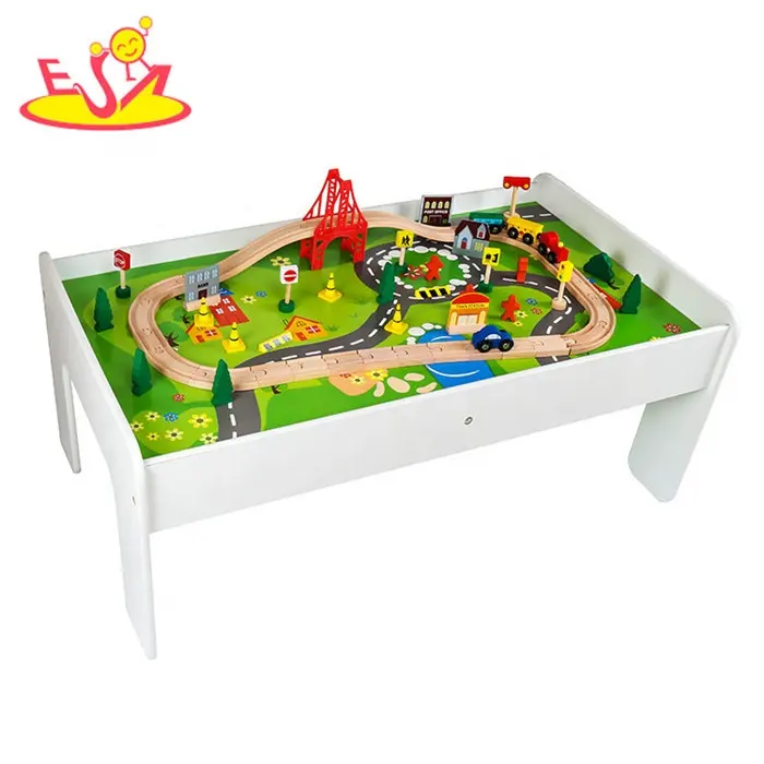 Passen Sie pädagogische 60PCS Eisenbahn Holz spielzeug zug Set Tisch für Kinder W04C175C