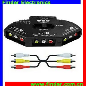 Wholesale price 3 Way AV Switch 3*1, 3 ways Audio & Video Selector 3 inputs 1 output AV Switcher