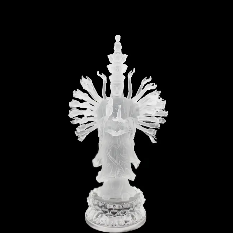 Buanyin — figurine de bouddha en cristal, artisanat chinois, Sculpture personnalisée, 50 cm