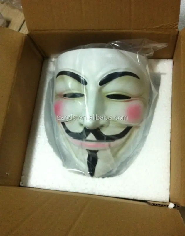 Üst katı kalite beyaz/bronz film Guy Fawkes reçine V vendetta anonim satılık