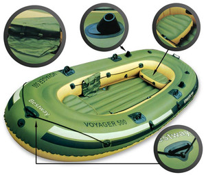Bestway 65001 Hydro Force Voyager 500 Raft Boat 137&quot; X 56&quot; Chinese Factory Price <strong>Rafting</strong> Inflatable 3 Person Rafts - Product Image 5