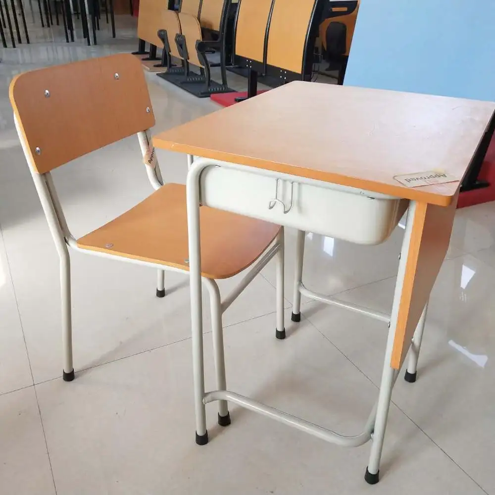 木製材料ベトナム学校用家具シングルシート価格最高の学校用家具学生用デスクと椅子
