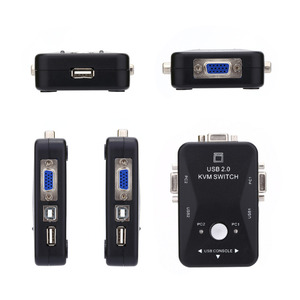 2 порта USB VGA KVM переключатель коробка без кабелей для компьютера ПК МОНИТОР клавиатура мышь