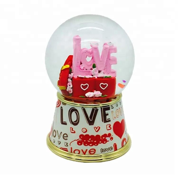 Lembrança do casamento personalizado, amor figura resina globo de neve