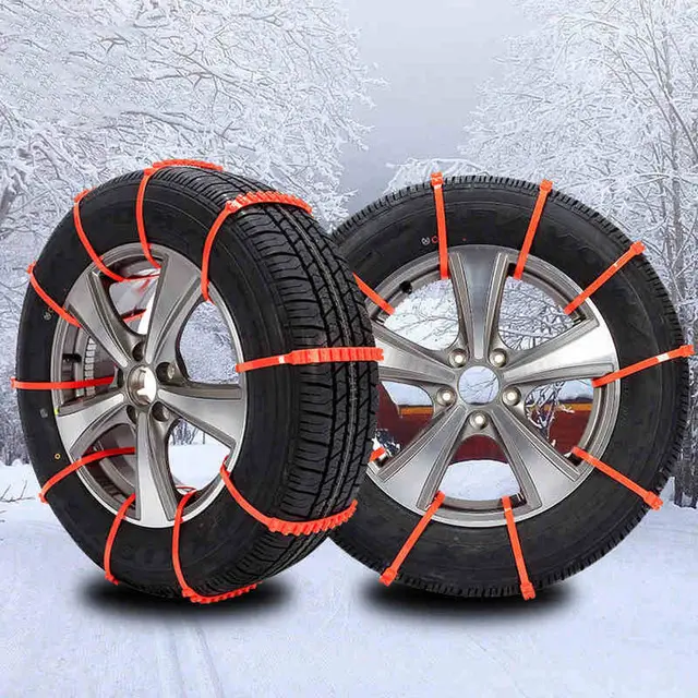 Cadena de neumáticos de nieve de plástico ajustable de emergencia para coche universal