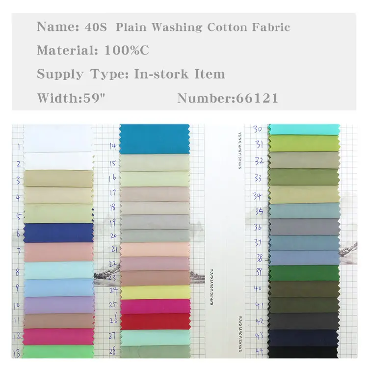 wholesale woven plain style 100% cotton 40S washed high quality fabric use for fashion, sportswear, outdoor wear, ect