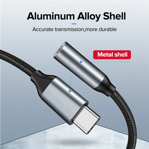 USB C 至 3.5毫米 AUX 耳机适配器 Type C 插孔耳机电缆适用于华为