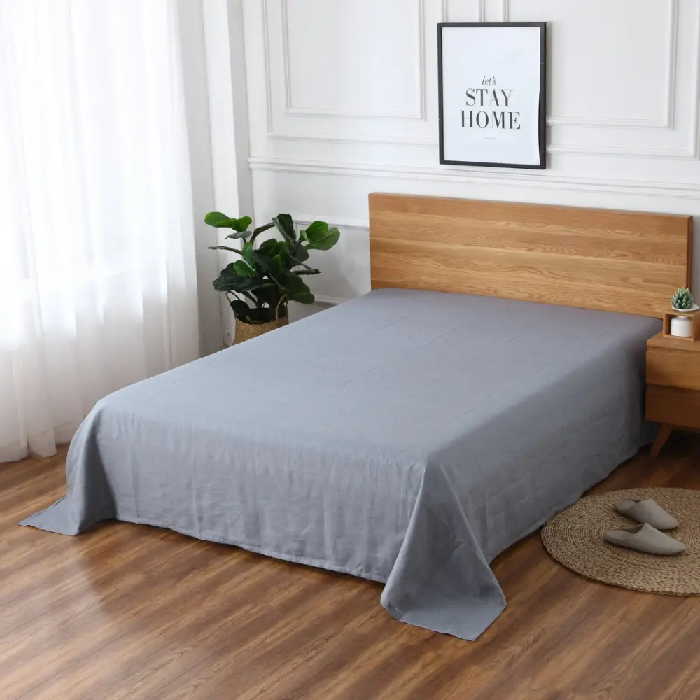1 Piece Wholesale Price 100% Pure Custom Multicolor Linen Flat Sheet Linen Bedding Linen Bed Sheets