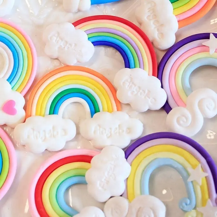 Free Shipping 45mm Kawaii Cloud Star Rainbow Cute Scrapbook Phone Case Embellishment Pieces