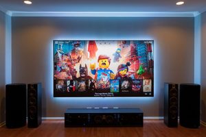 Tela do projetor do diamante preto 4k, borda zero, tela de projeção do quadro fixo