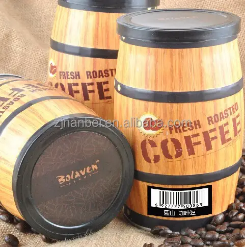شعار مخصص ولون الخشبية الصلبة الصغيرة عبوات قهوة برميل
