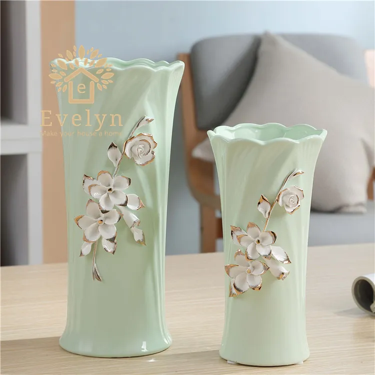 Décorations pour la maison moderne de luxe petit en gros titulaire de la porcelaine en céramique classique fleur vase