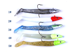 大きな魚のためのリードヘッドジグフィッシングソフトベイトシリコンソフトプラスチックフィッシングルアー19g/11cm