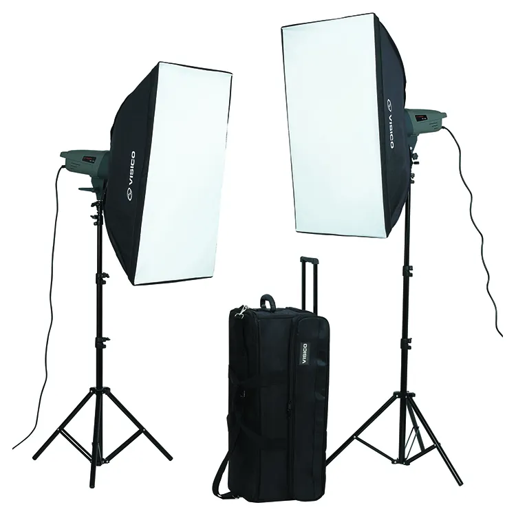 VISICO portátil carácter disparar foto de alta calidad de estudio iluminación Kit de fotografía