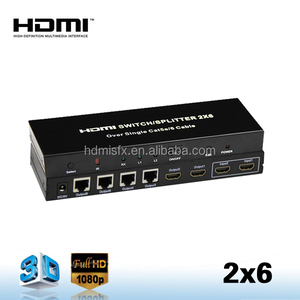 <strong>2</strong> <strong>input</strong> 6 <strong>output</strong> <strong>hdmi</strong> <strong>switch</strong> splitter with rj45 <strong>output</strong> up to 60M - Product Image 1