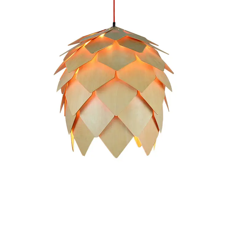 Fabrika fiyat modern basit tasarım dekoratif İskandinav ahşap asılı avize aydınlatma ahşap led lamba kolye ışık