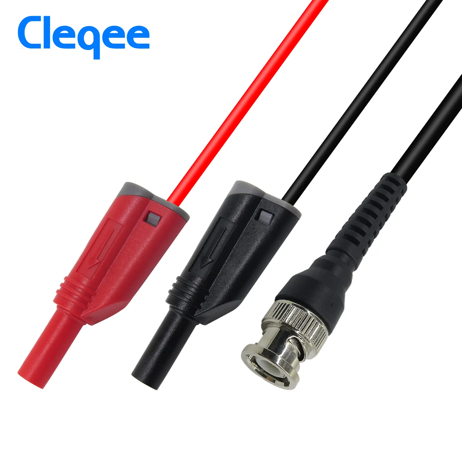 Cleqee-Cable de sonda P1010 BNC Q9 a Dual, 4mm, conector Banana cubierto apilable con cables de prueba, 120CM