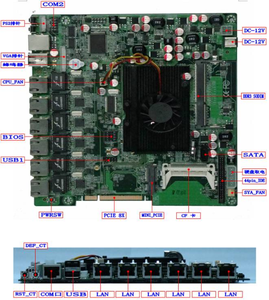 La placa base del ordenador firewall placas base en ATOM D525 con 6 puertos LAN - Product Image 6
