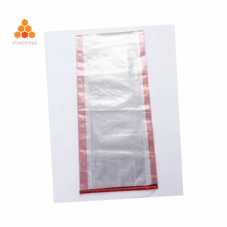 Bopp laminado transparente liso, 5kg 10kg 25kg tecido transparente arroz sacos tecido