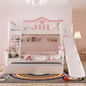 โรงงานโดยตรงขาย Solid Pine ไม้เจ้าหญิงเตียงเด็กเตียงสองชั้นสไลด์ Trundle เตียง - Product Image 4