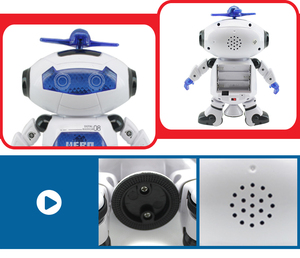 Customizável 360 graus girando inteligente espaço robô elétrico dançando e andando com luz música robô