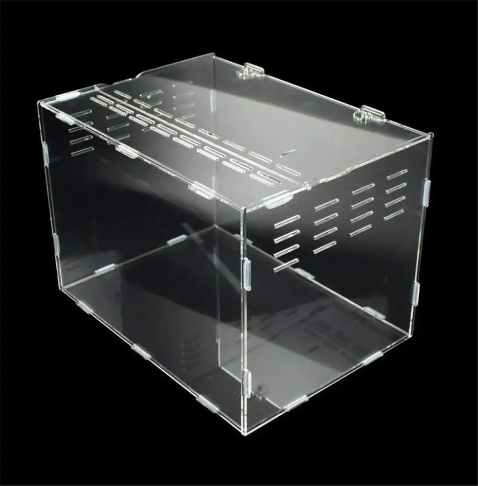 Wholesale透明アクリルクモ組み立てボックスCustomized Clear Acrylic Reptile Terrarium Cage House For Market