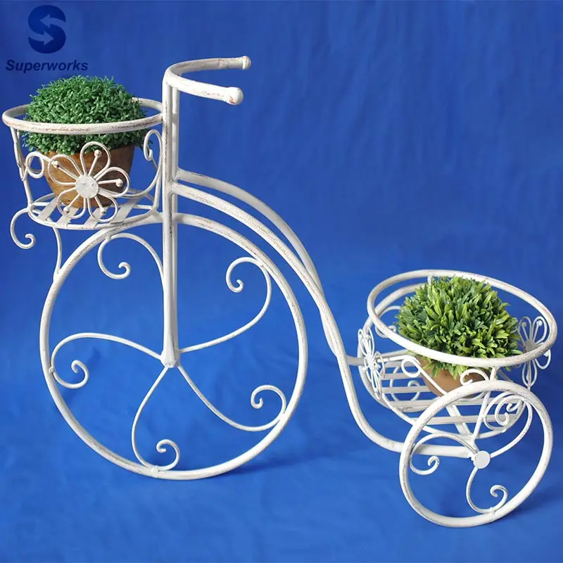 Garden furniture shabby chic bicycle Wrought Iron flower planter